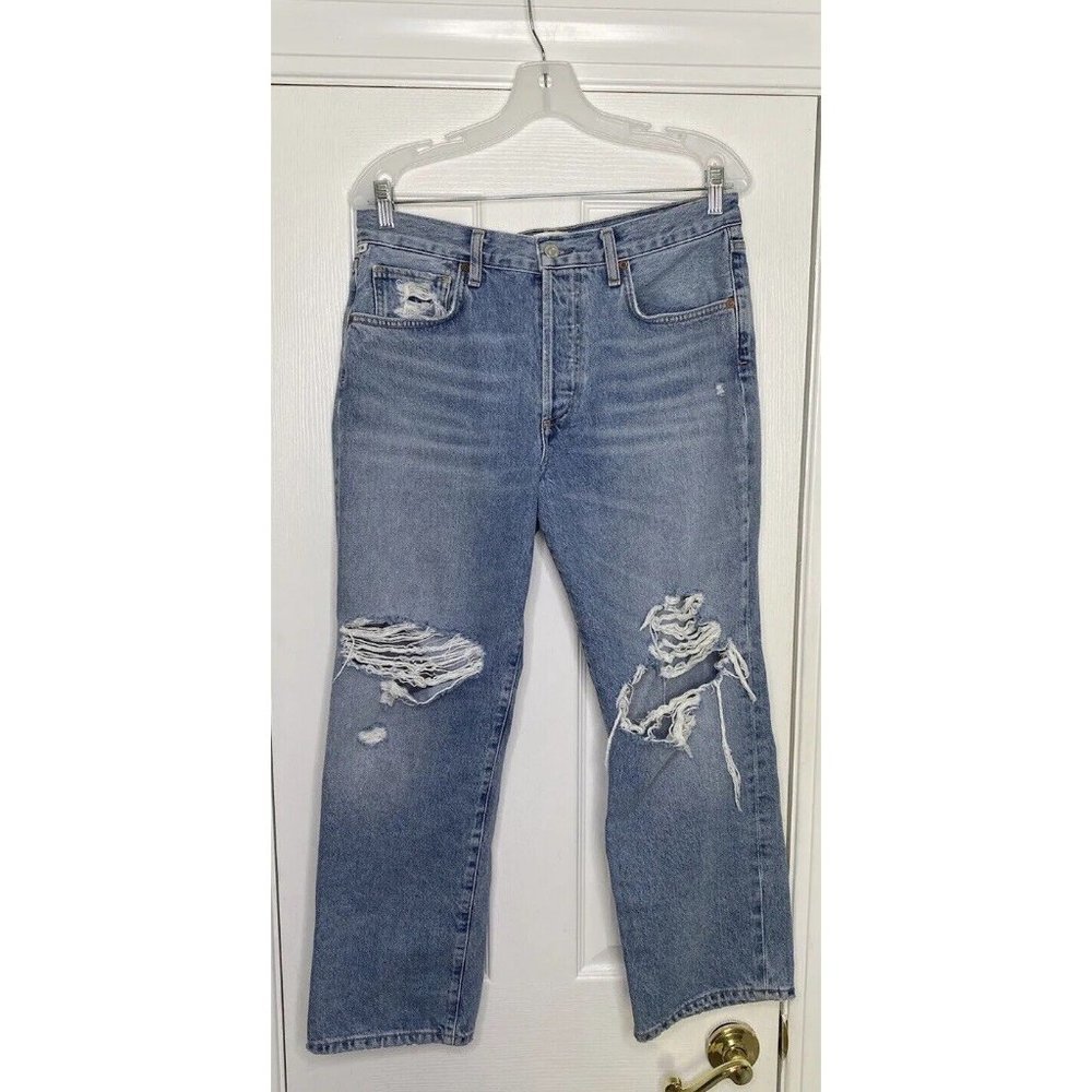 Citizens of Humanity Women’s Premium Emery Crop Distressed‎ Button Fly Jeans 29